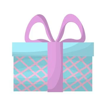Gift box flat icon. Colorful illustration. Isolated on white background. Stock-Illustration