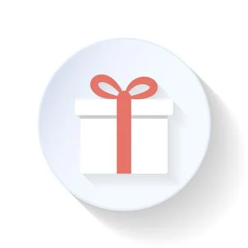 Gift in box flat icon Stock Illustration