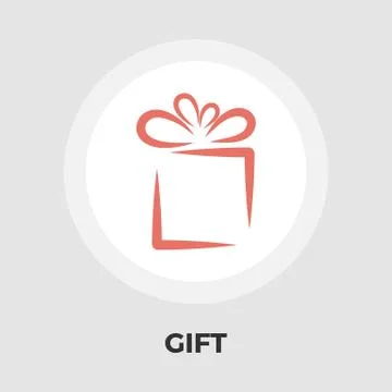 Gift box flat icon Stock Illustration