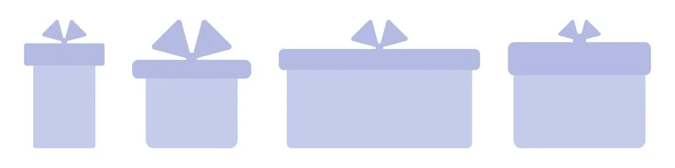 Gift box flat icon set. Sale, shopping concept. Gift box for Birthday, Christmas イラスト素材