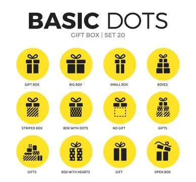 Gift box flat icons vector set 스톡 일러스트