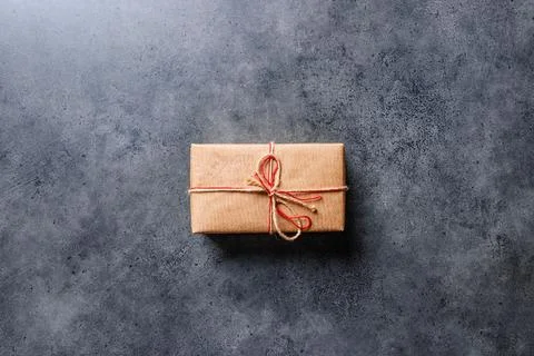 Gift box, flat lay 写真素材