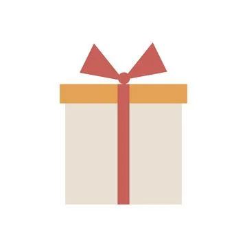 Gift box in flat style. Present package vector illustration on white isolated Stock Illustration