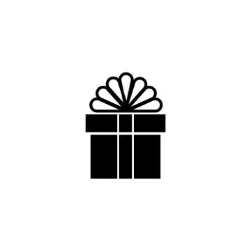 Gift Box Flat Vector Icon Stock Illustration