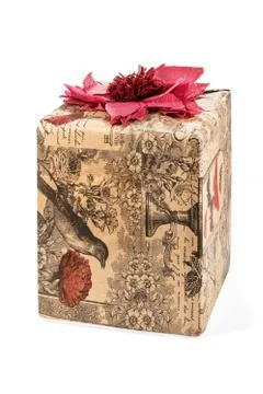 Gift box with flower Stock Photos