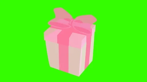 Gift Box Fly in, Opening and Fly Out:  Looping + Matte Video stock 73078518