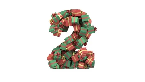 Gift box font. Number 1, 2, 3, 4, 5. 库存影片 73164392