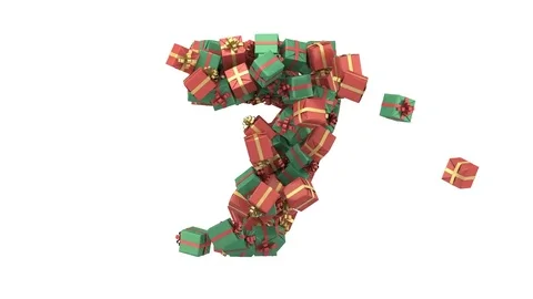 Gift box font. Number 6, 7, 8, 9, 0 库存影片 73164177