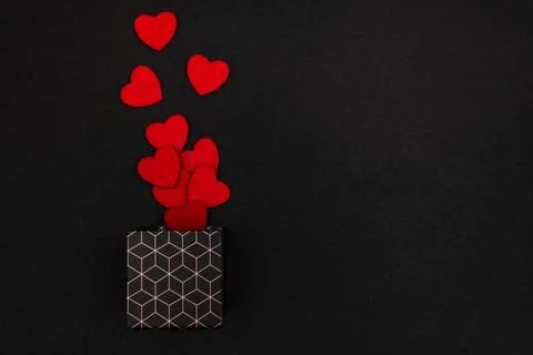 A gift box with a geometric pattern. Stock Photos