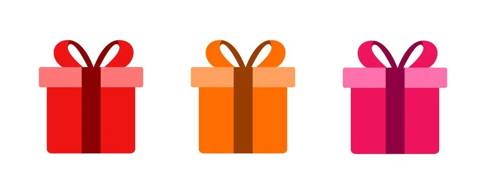 Gift box. Gift box set with red, orange, pink color Stock Illustration