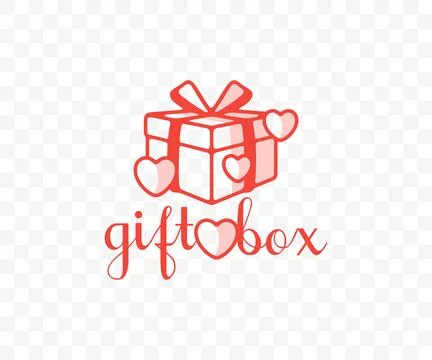 Gift box, gift, heart, present, ribbon, bow and bow-knot, graphic design Stock Illustration