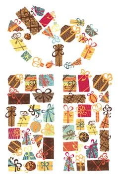 Gift box of gifts. Stock Illustration