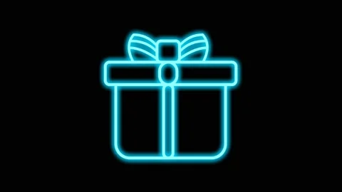 Gift box glowing icon Stock Footage 153799981