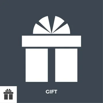 Gift Box Glyph Vector Icon. Illustrazione stock