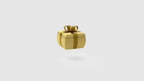 Gift Box Gold Stock Footage 212060812