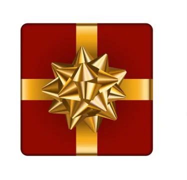 Gift box with golden bow Stock Illustration