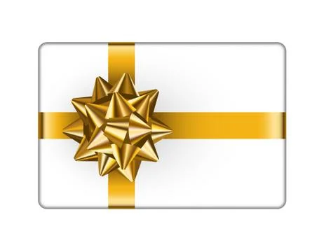 Gift box with golden bow Stock Illustration