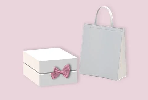 Gift box with golden bow Stock Illustration