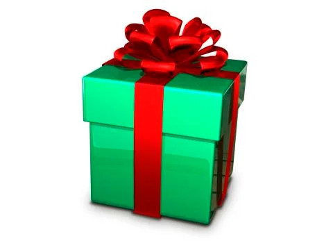 Gift box green Stock Illustration