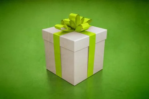 Gift box green An image of a nice gift box on a green background Copyright... Stockfoto's