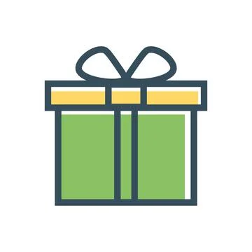Gift box green vector icon. Stock Illustration