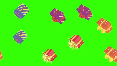 Gift box group animation, chroma key, graphic source elements Stock Footage 159567009