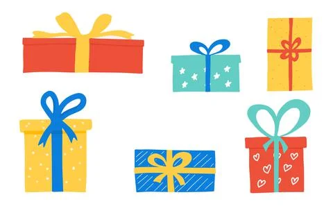 Gift box in hand drawn style. Gift box icon イラスト素材
