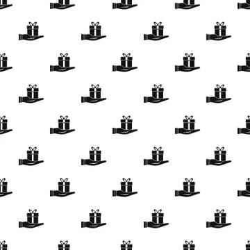 Gift box in hand pattern Stock Illustration
