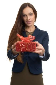 Gift box in hand Stock Photos