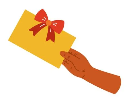 Gift box in hand on a white isolated background. The icon. Present. Vector il Stock Illustration