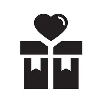 Gift Box Heart icon Stock Illustration