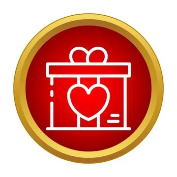 Gift box with heart icon representing love Stock Illustration