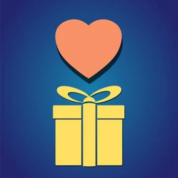 Gift box heart Stock Illustration