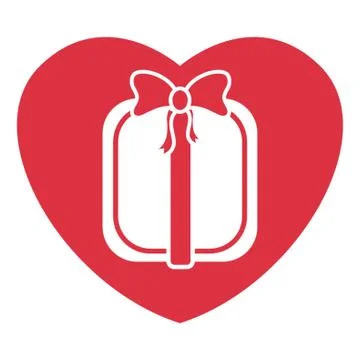Gift Box In A Heart Stock-Illustration