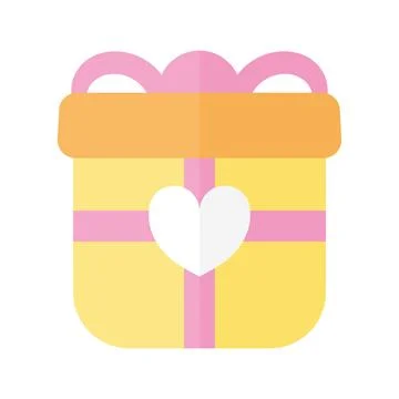 Gift box with heart Stock Illustration