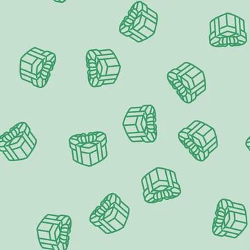 Gift box heart line vector seamless pattern Illustrazione stock