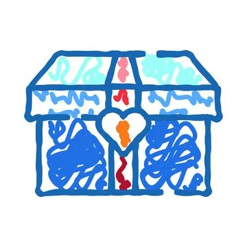 Gift box with heart lock design illustration Stock Illustration