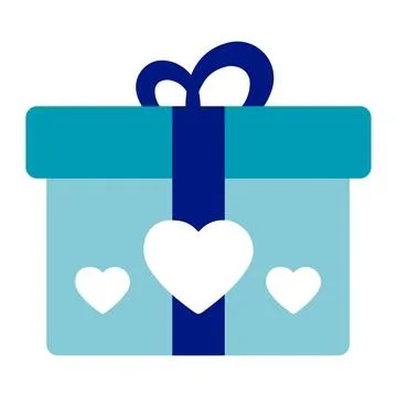 Gift box with heart pattern. Vector Stock Illustration