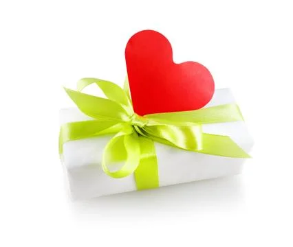 Gift box with heart Stock Photos