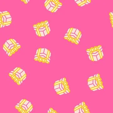 Gift box heart vector seamless pattern イラスト素材