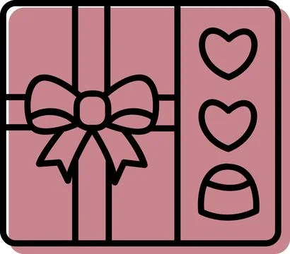 Gift box with hearts and bow Stock Illustration