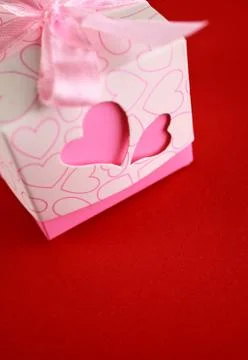 Gift box with hearts Stock Photos
