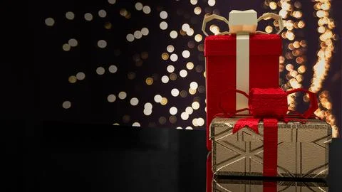 The Gift box for Holiday or celebrity and marketing concept 3d rendering Stock Illustration