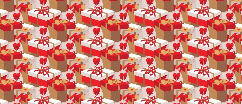 Gift Box Holiday Pattern Background Stock Illustration