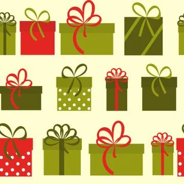 Gift Box Holiday Seamless Pattern Background Vector Illustration Illustrazione stock