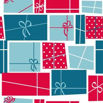Gift Box Holiday Seamless Pattern Background Vector Illustration 스톡 일러스트