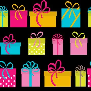 Gift Box Holiday Seamless Pattern Background Vector Illustration 스톡 일러스트