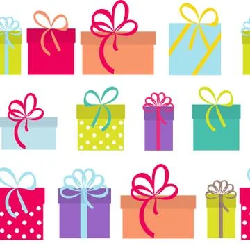 Gift Box Holiday Seamless Pattern Background Vector Illustration 스톡 일러스트