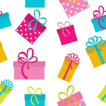 Gift Box Holiday Seamless Pattern Background Vector Illustration 스톡 일러스트