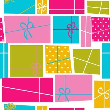 Gift Box Holiday Seamless Pattern Background Vector Illustration 스톡 일러스트
